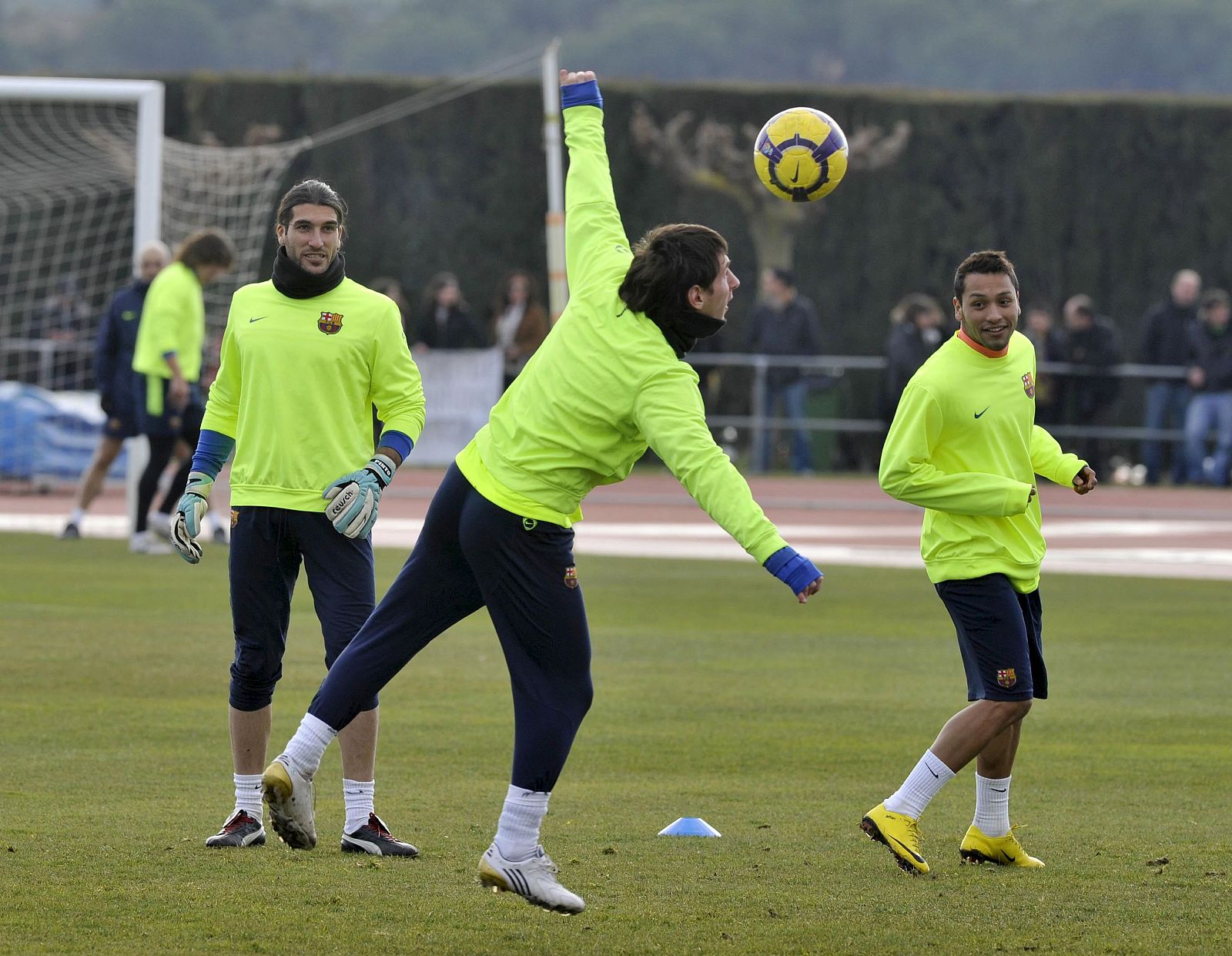 Jeffren, en un entrenamiento del FC Barcelona.