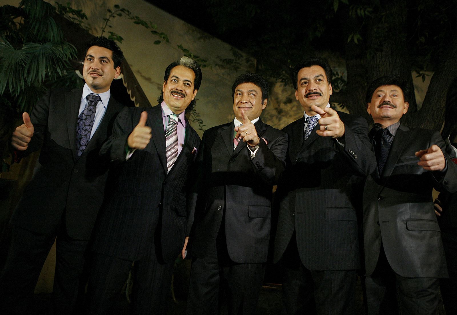 Mexican folk band Los Tigres del Norte pose during a photo opportunity in Monterrey
