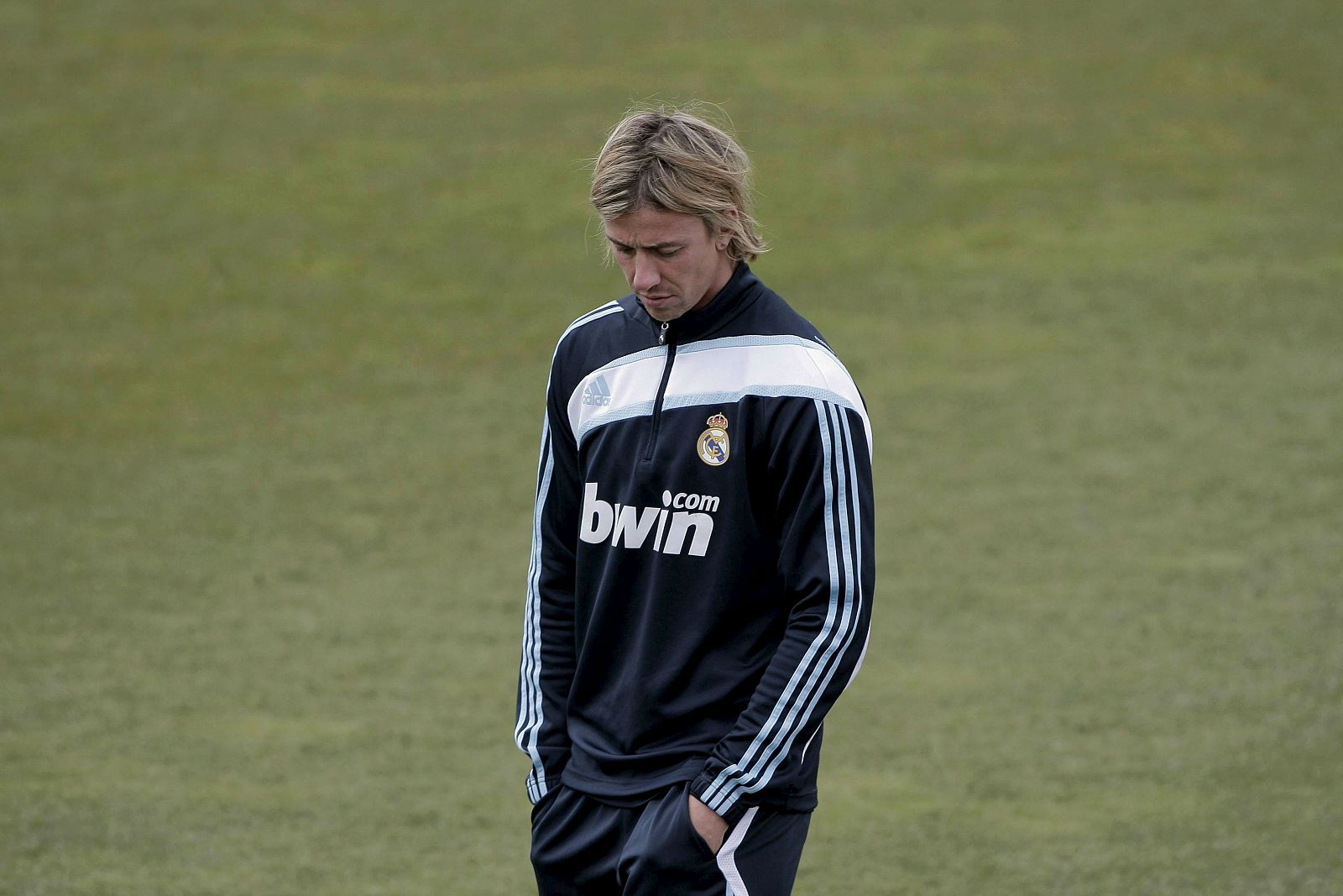 Guti, en un entrenamiento del Real Madrid en Valdebebas.