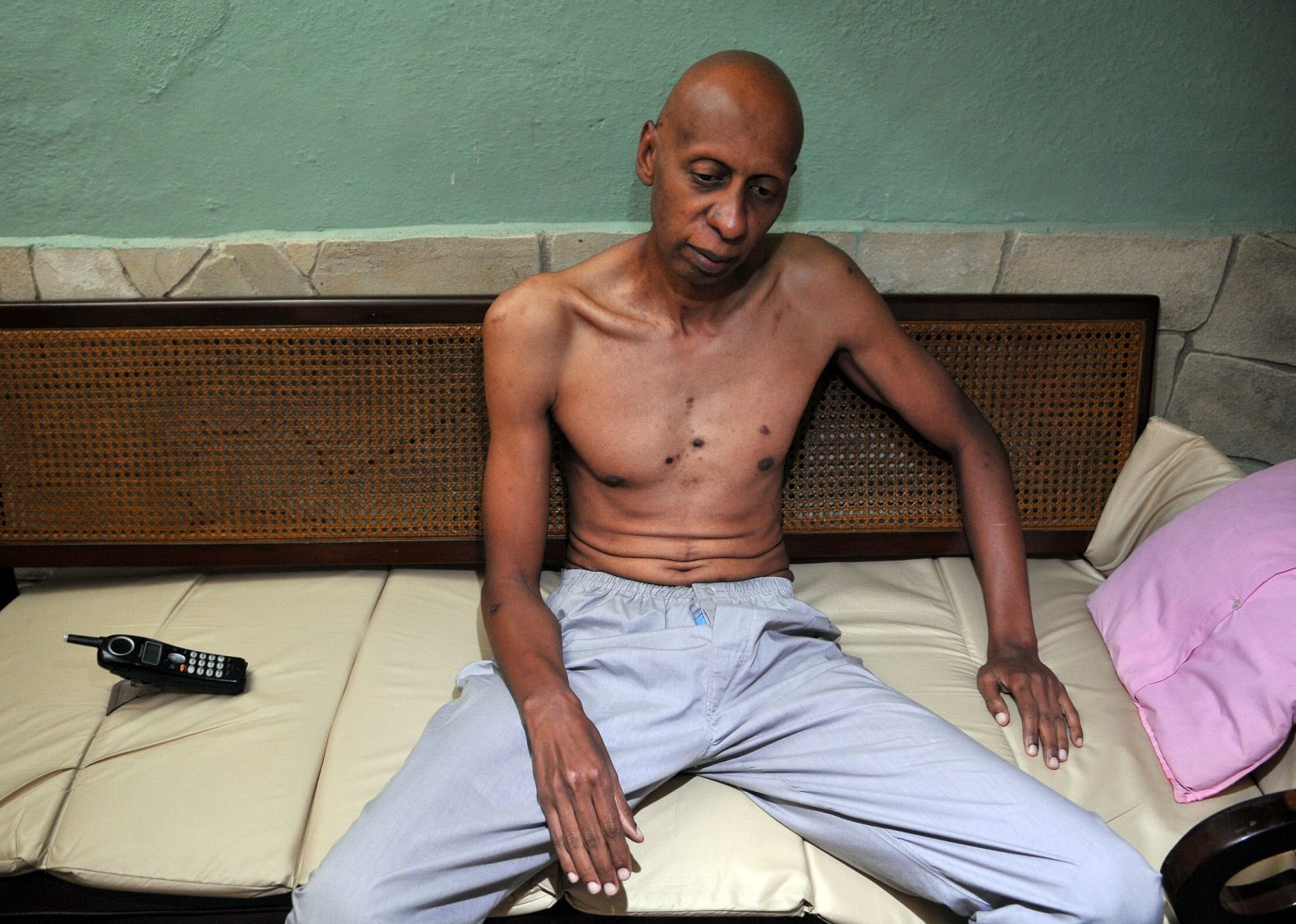 El periodista y disidente cubano Guillermo Fariñas mostraba un imagen muy deterioridad, un día antes de que tuviera que ser hospitalizado.