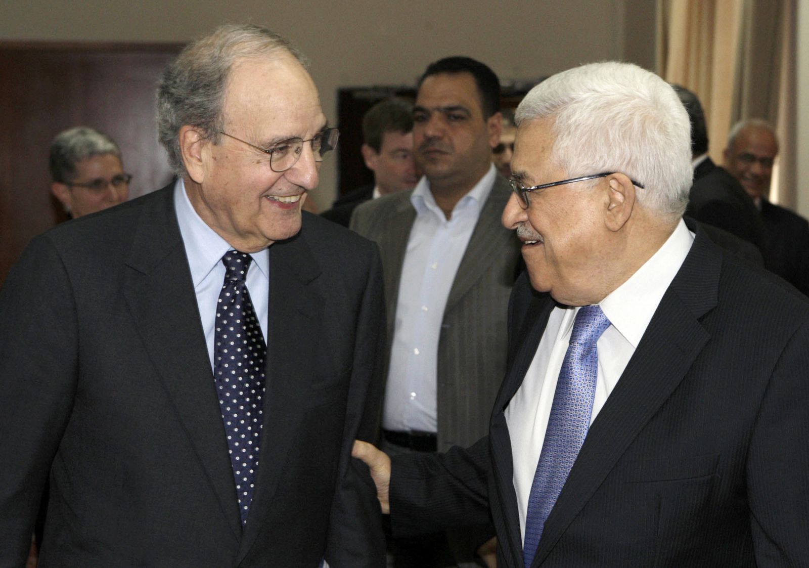 Abbas y Mitchell en Ramallah