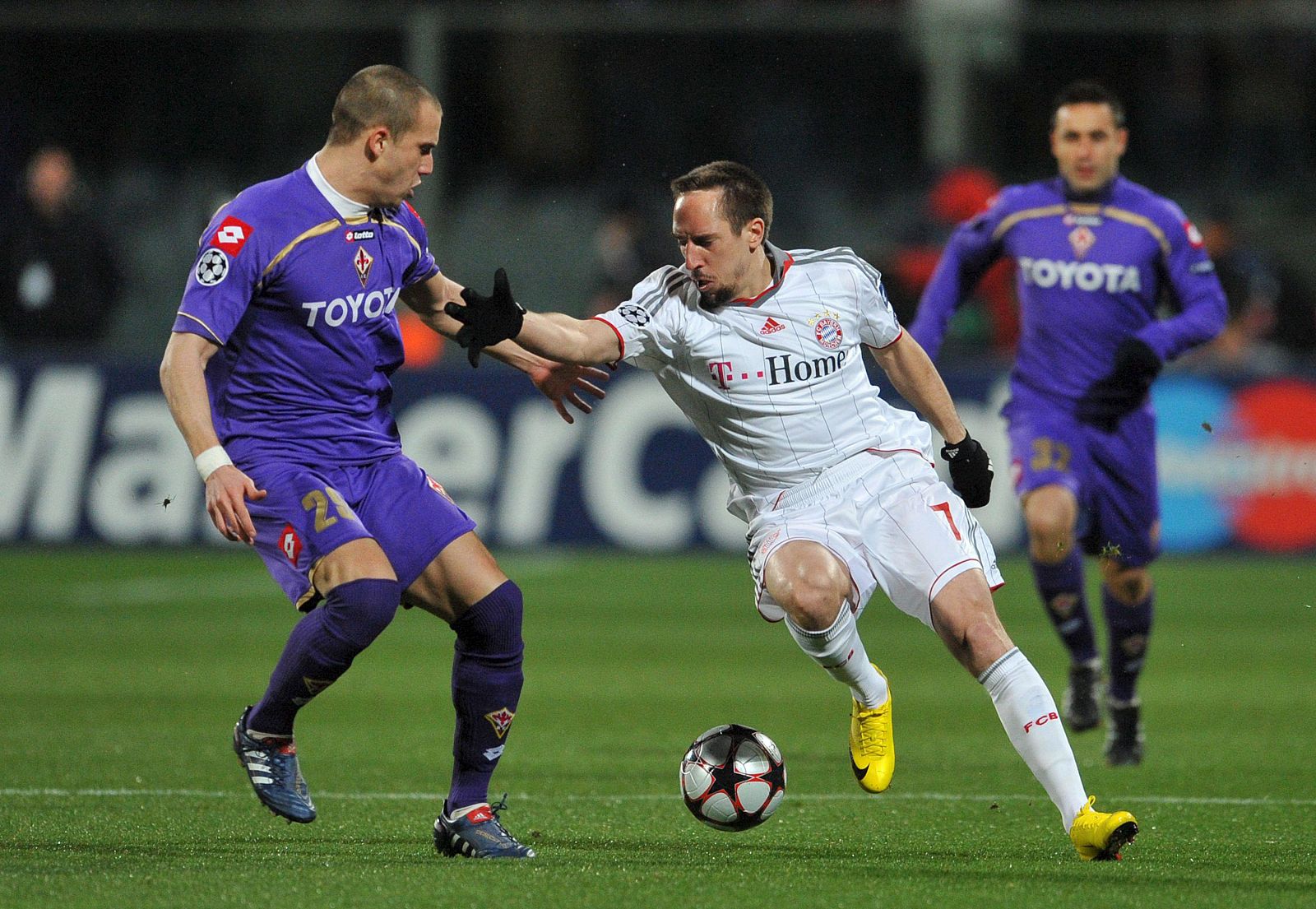 Franck Ribery del FC Bayern de Munich, en el partido contra la Fiorentina.