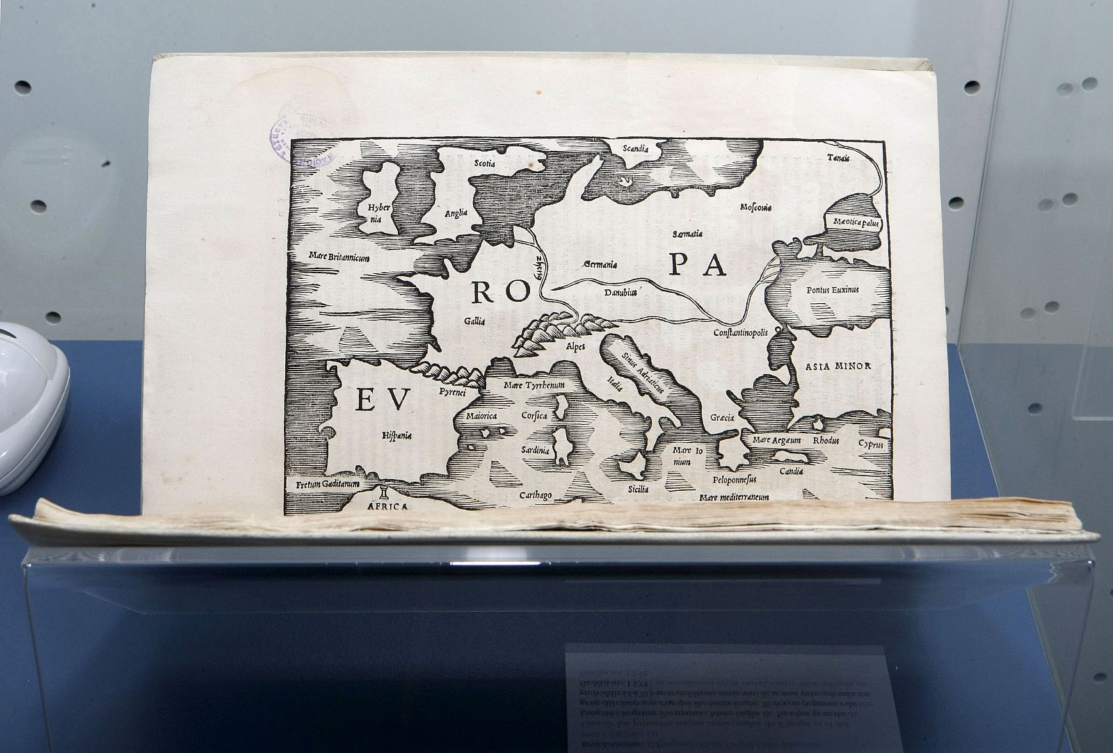 Edición de Basilea (1538) del Mapa de Europa de Pomponio Mela (Siglo I).