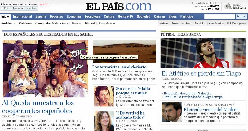 Imagen de los cooperantes publicada por El País.