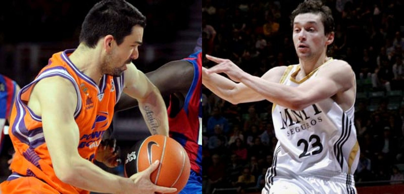 Rafa Martínez contra Sergi Llull, duelo de tiradores en la cancha de La Fonteta.