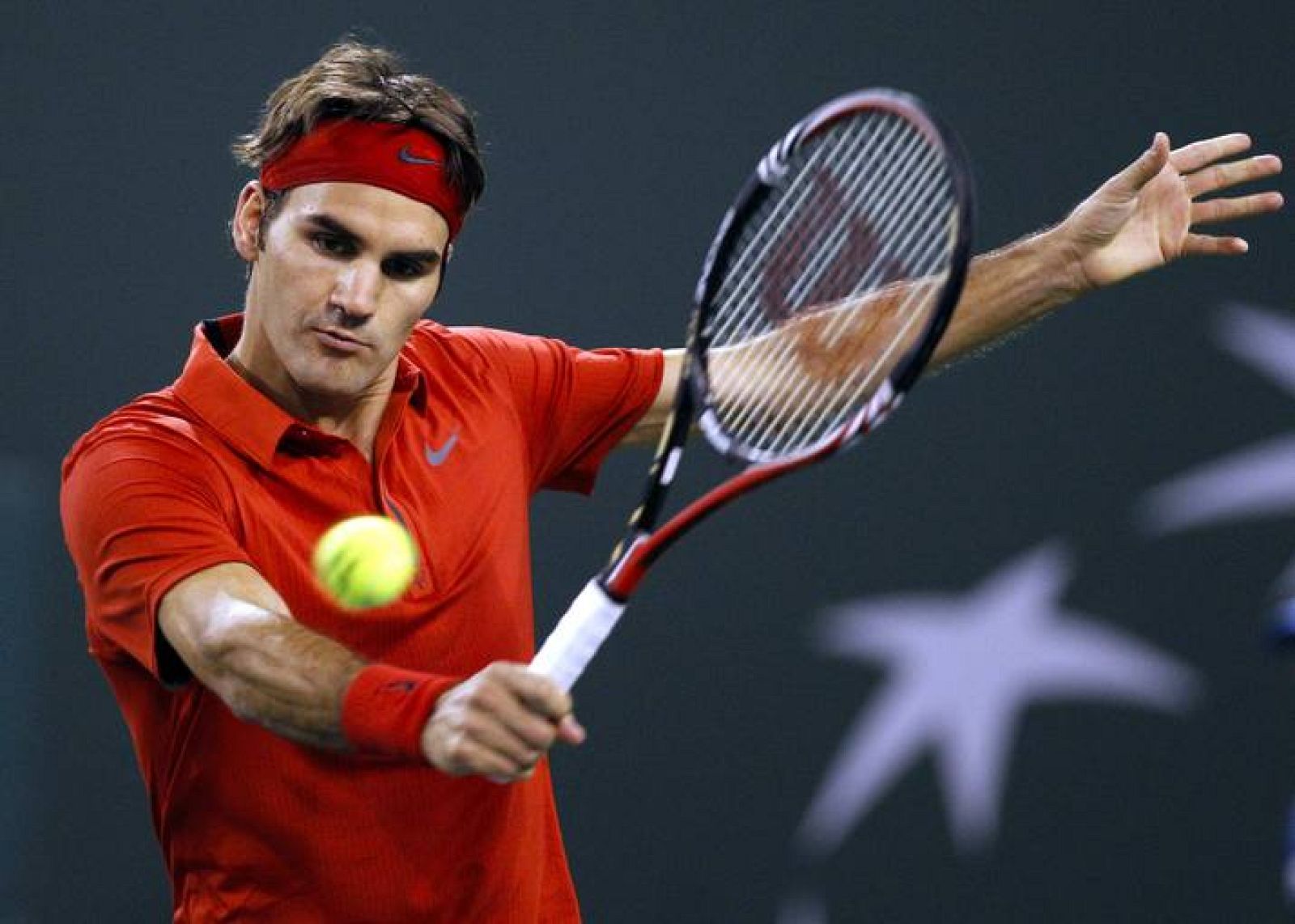 Federer, en su partido ante Hanescu.