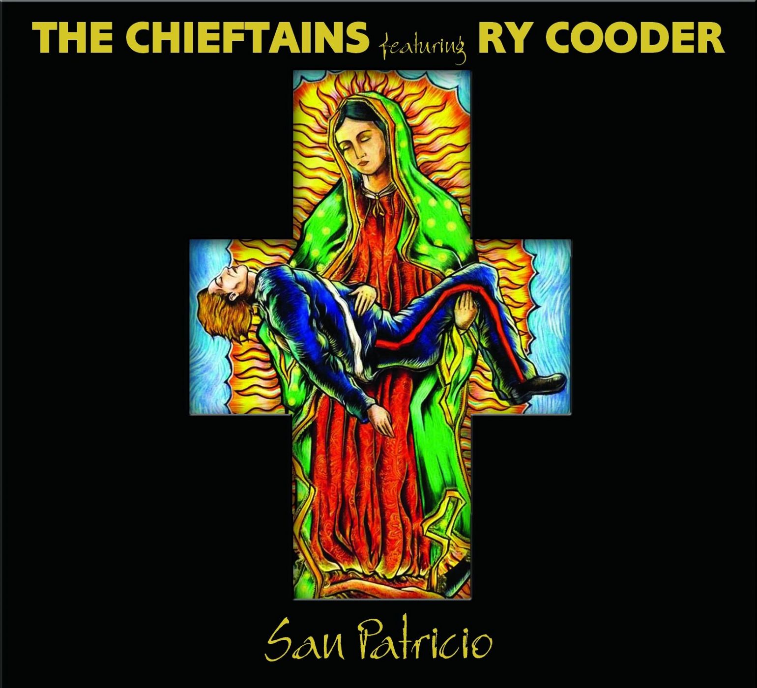 Portada del disco "San Patricio" de la banda irlandesa The Chieftains con Ry Cooder.