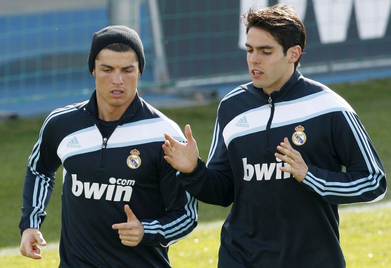 Ronaldo y Kaká, en un entrenamiento con el Real Madrid.