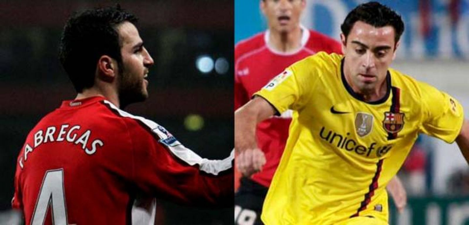 Cesc Fábregas contra Xavi Hernández, duelo de grandes centrocampistas en el Emirates de Londres.