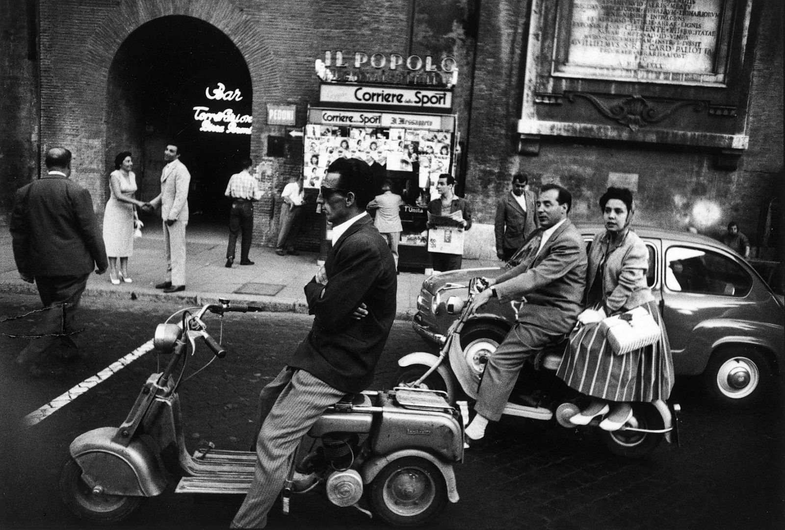 Instantánea tomada en piazzale Flaminio en 1956.