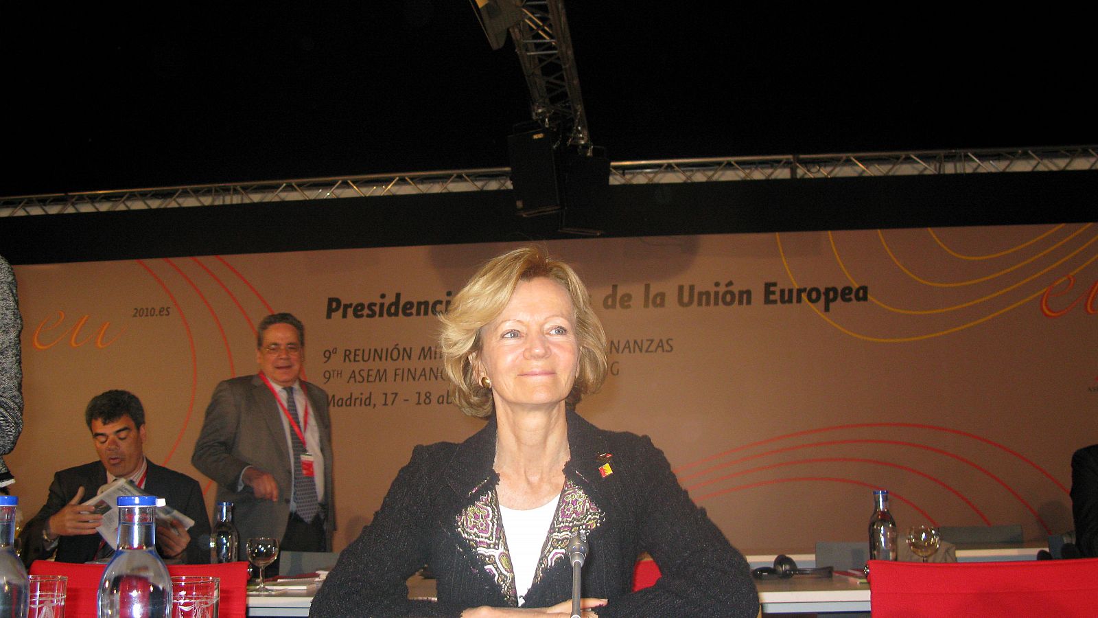 La vicepresidenta económica Elena Salgado durante la reunión de ministros de economía UE-ASIA.