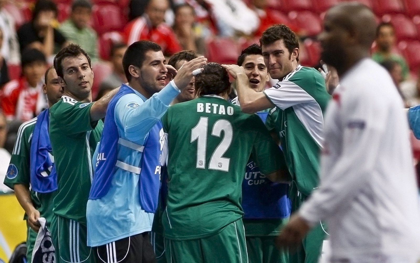 Los jugadores del Inter Movistar celebran su triunfo sobre el Araz Naxçivan