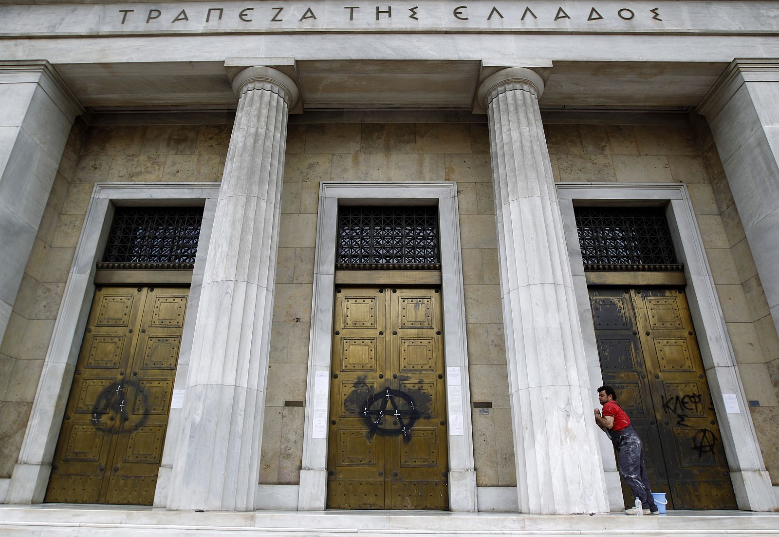 Fachada del Banco de Grecia en Atenas