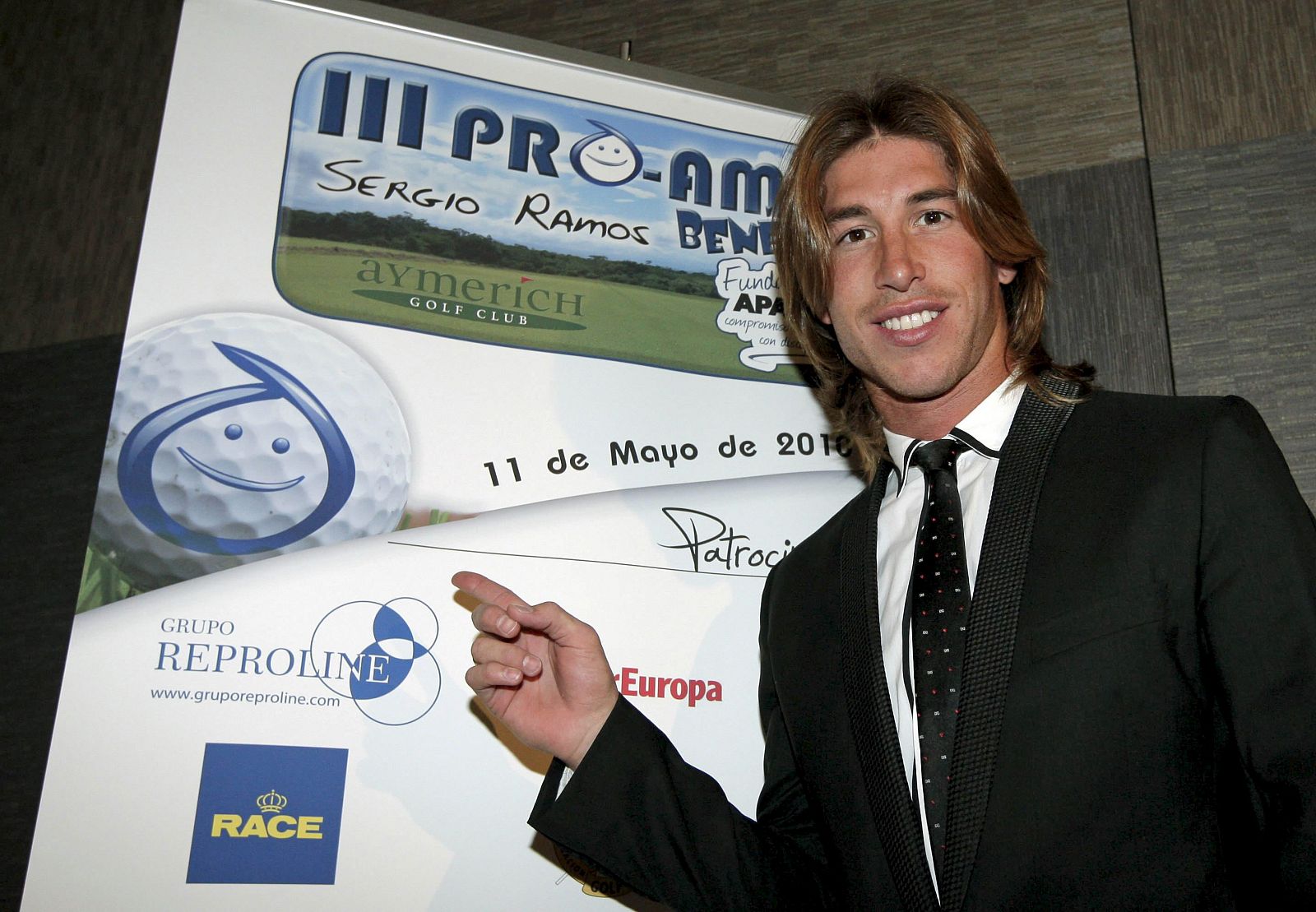 El jugador del Real Madrid Sergio Ramos, durante la presentación de un torneo benéfico.