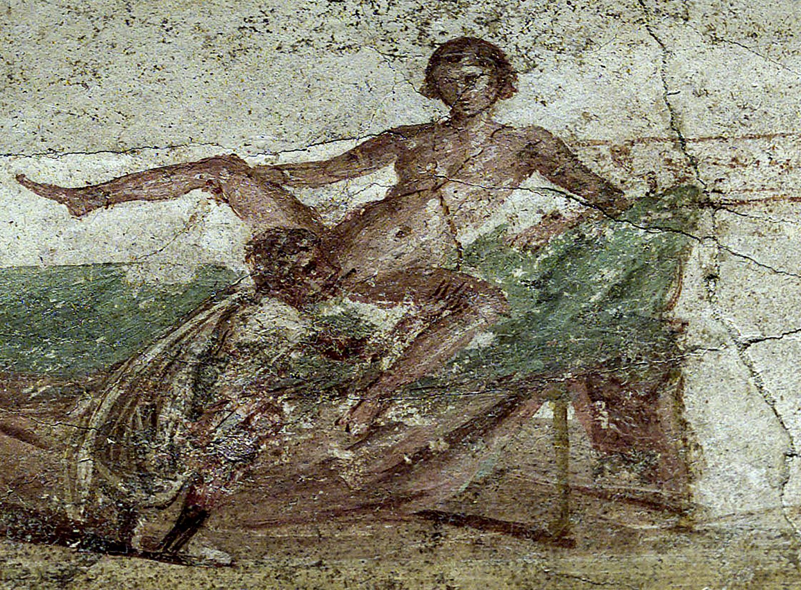 Fresco erótico de unas termas de Pompeya.