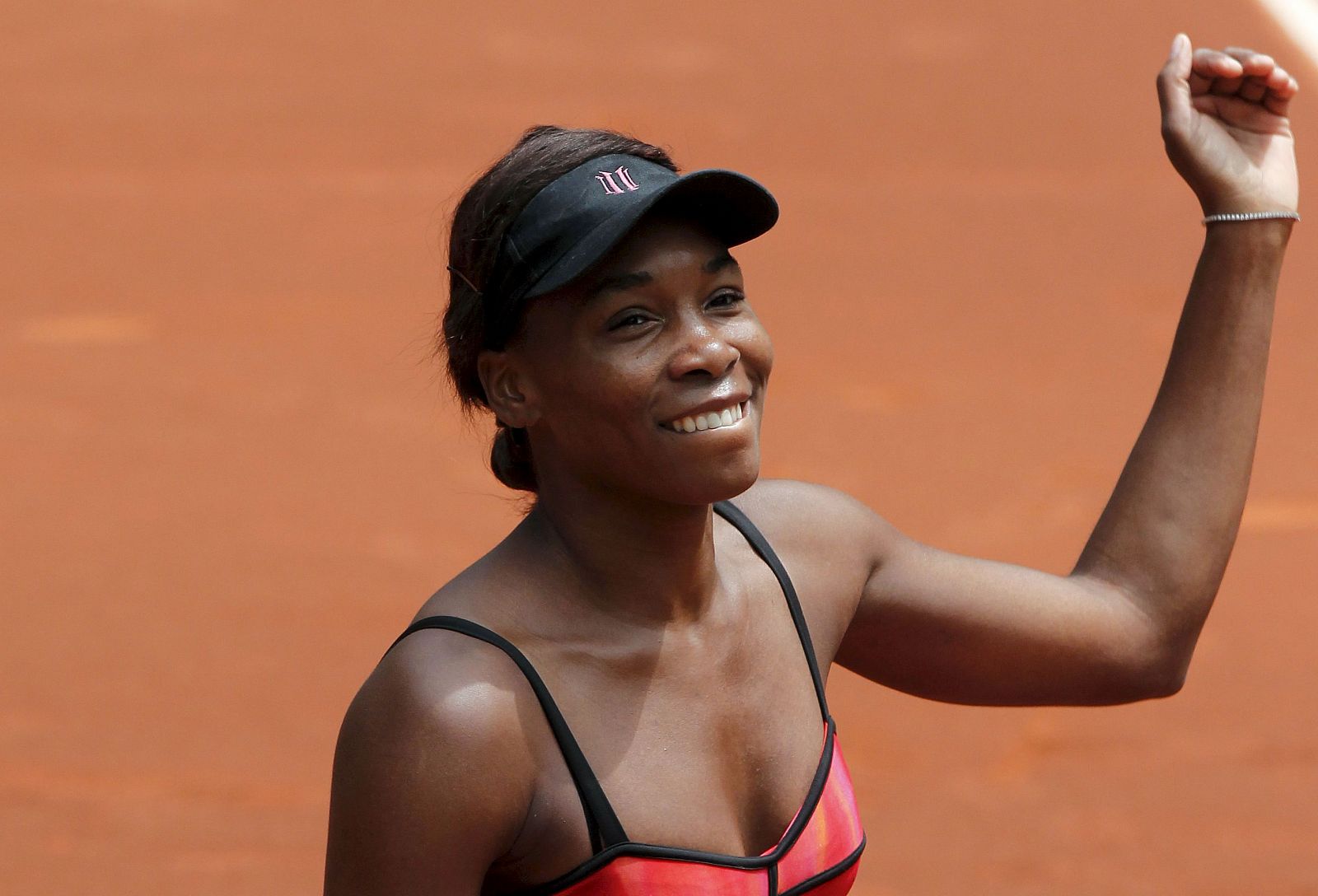 La tenista estadounidense Venus Williams celebra su paso a la final del Masters 1000 de Madrid