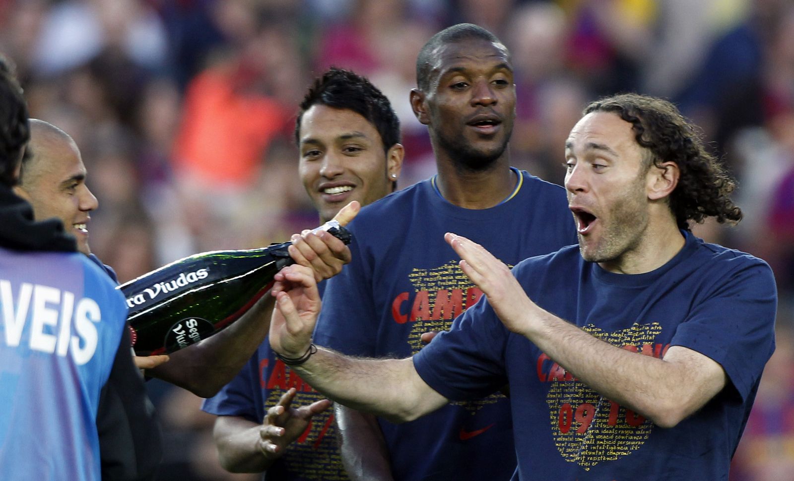 Gabriel Milito durante las celebraciones del 20º título de Liga.