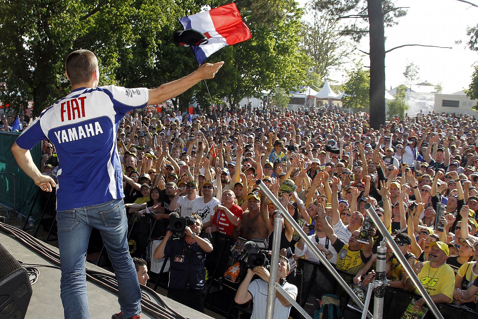 Jorge Lorenzo, uno de los pilotos más aclamados por el público francés.