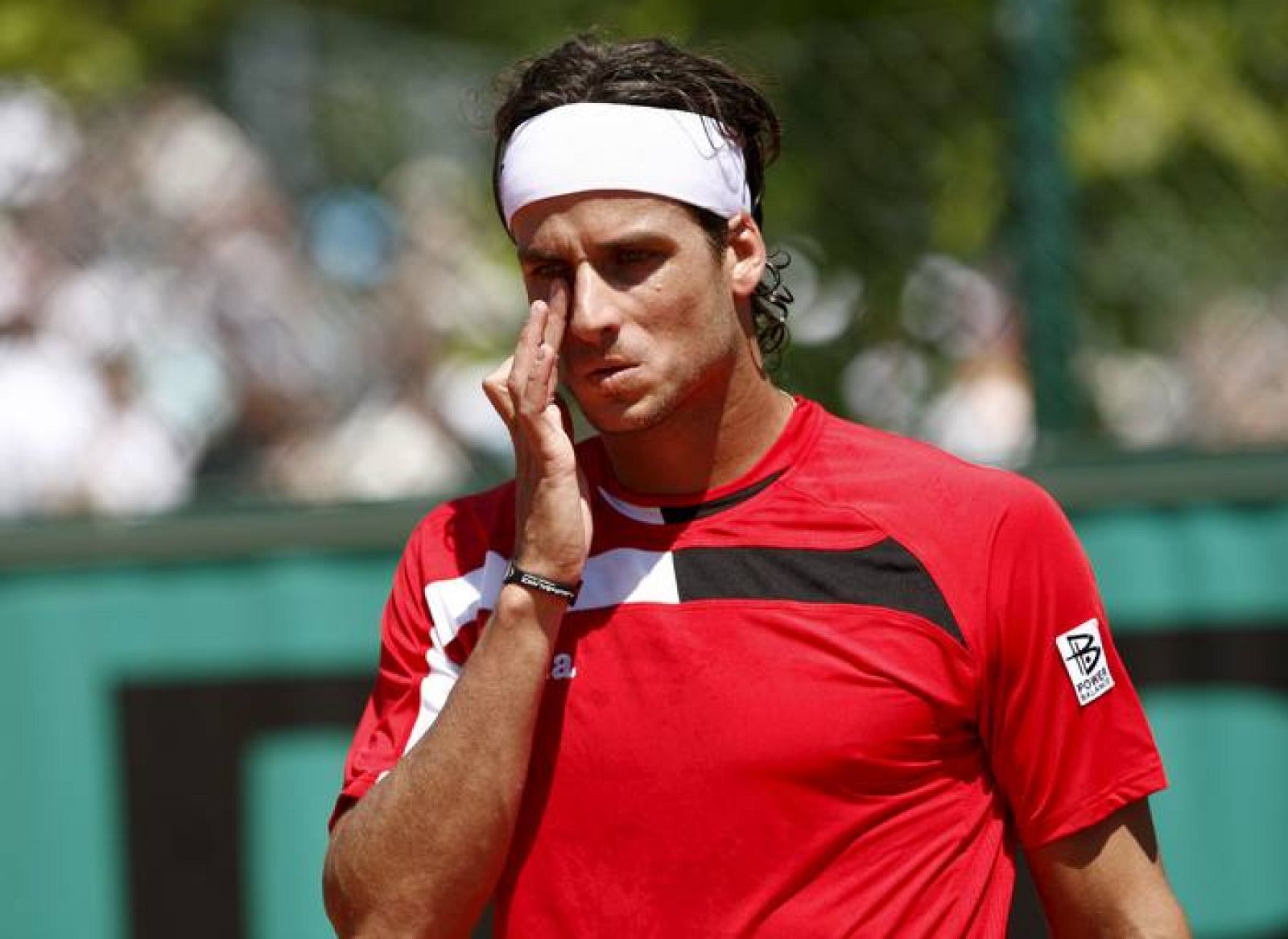 El tenista español Feliciano López, durante su partido de la primera ronda de Roland Garros disputado frente al alemán Julian Reister.