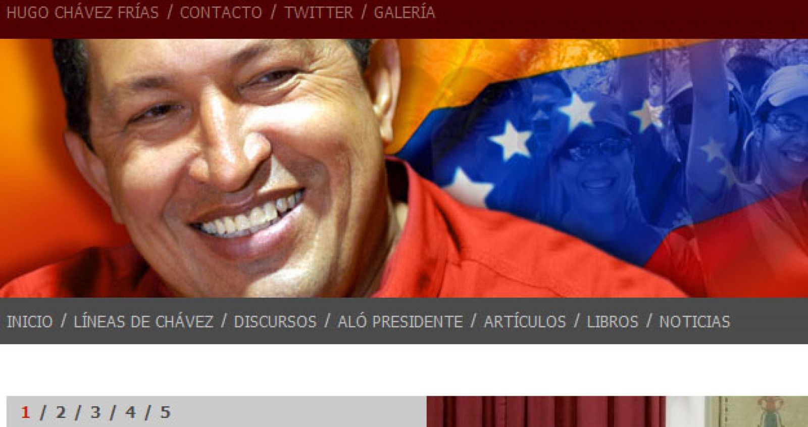 El presidente venezolano, Hugo Chávez, lanza su propia página web.