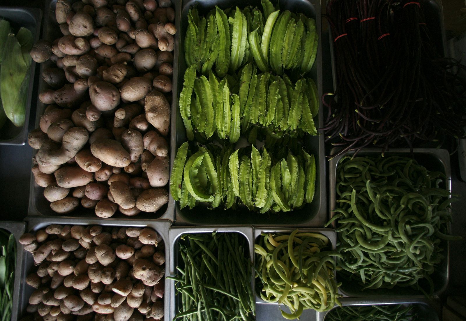 Verduras, patatas y judías verdes