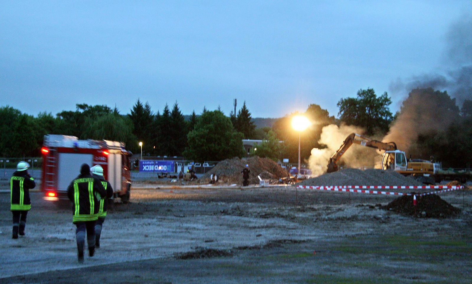 Lugar de la explosión en Gotinga, Alemania