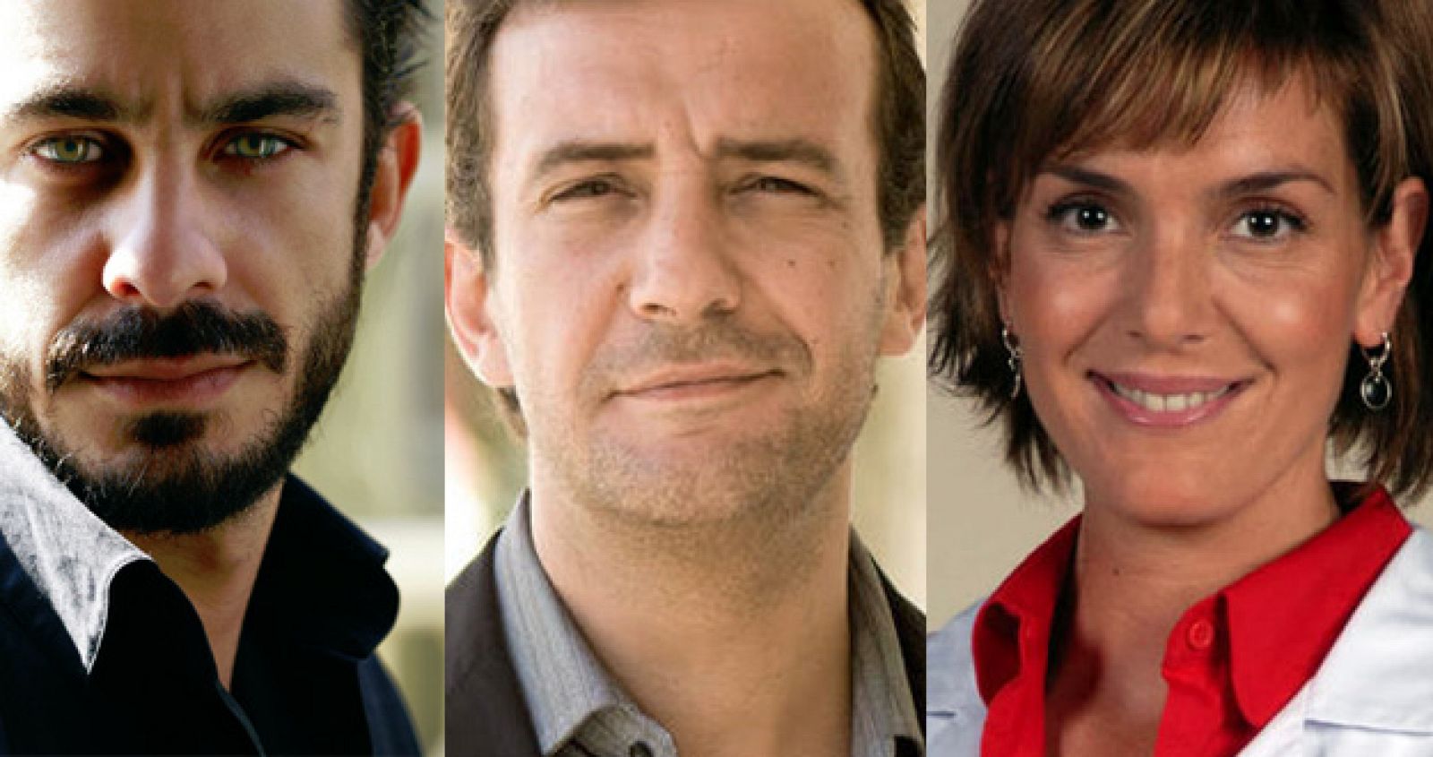 Los actores de la sexta temporada. De izda. a dcha., Roberto San Martín, José Luis García-Pérez y Eva Martín.