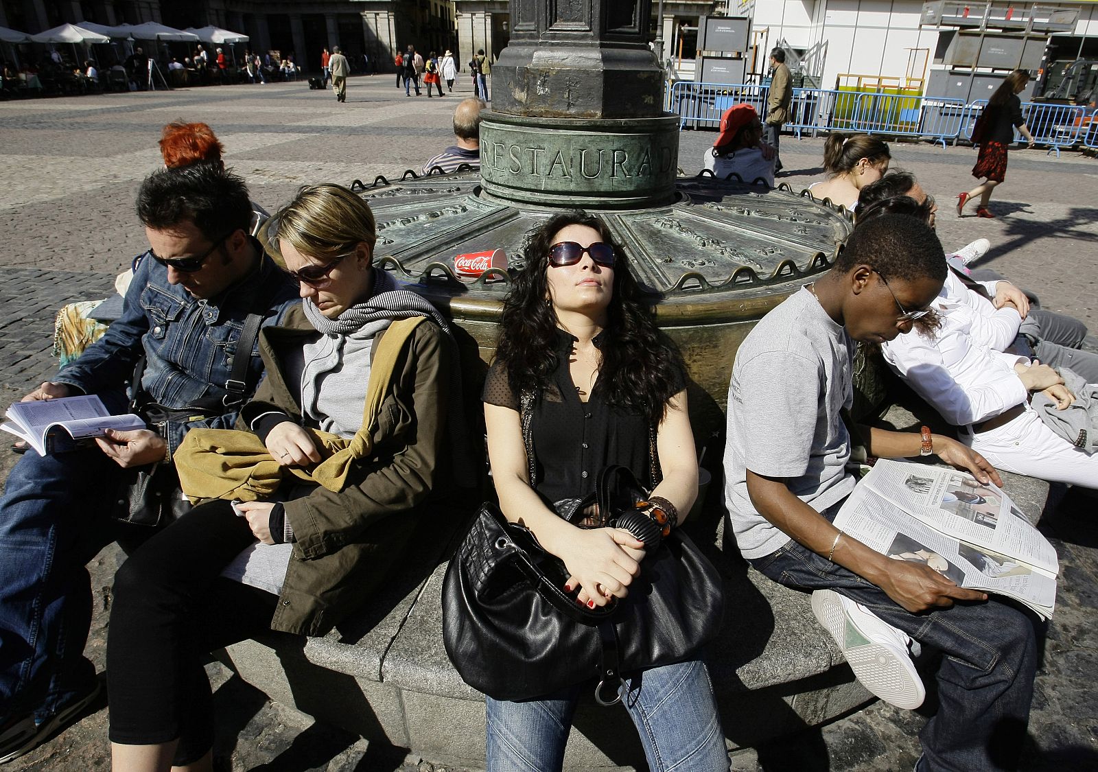 Turistas en la Plaza Mayor de Madrid