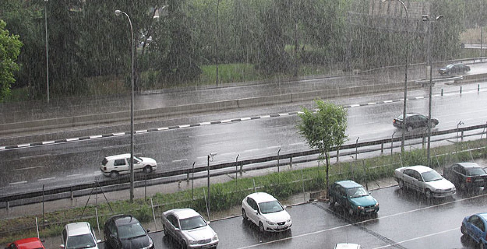 Lluvia en Torrespaña (Madrid)