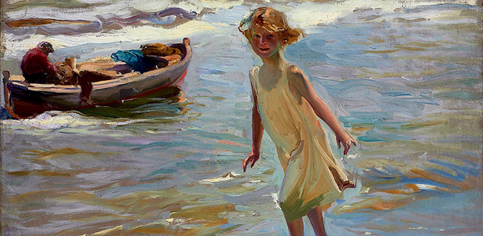 "Niña en la playa", un luminoso lienzo de Joaquín Sorolla