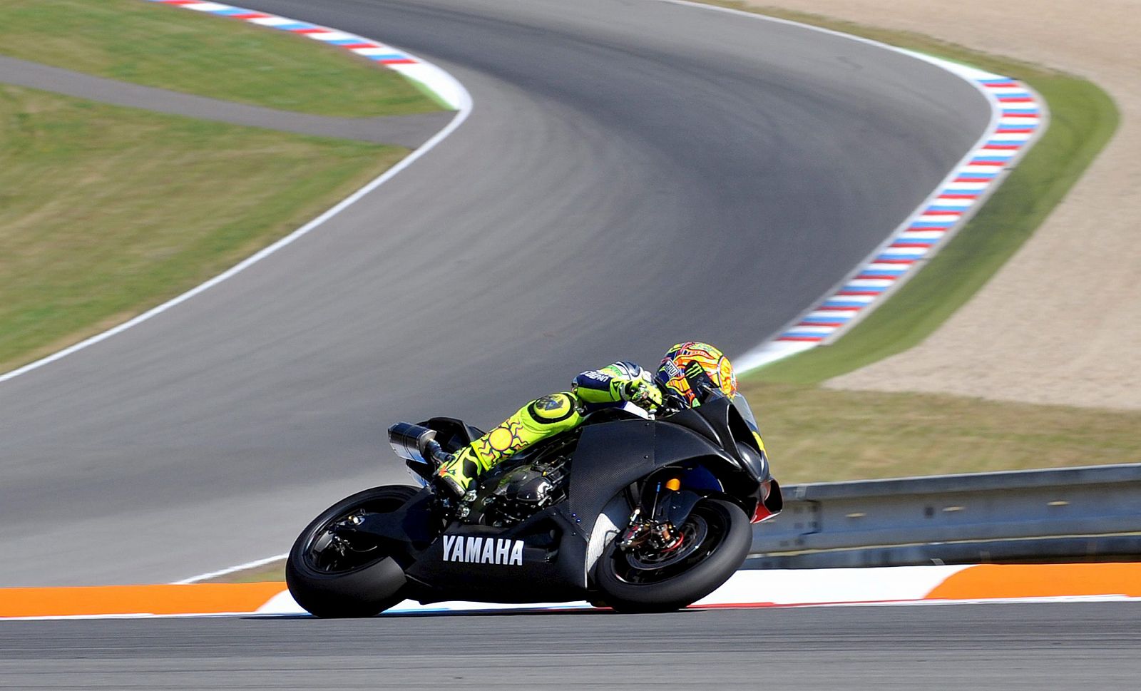 Rossi, durante la sesión privada en el circuito de Masaryk, en Brno.