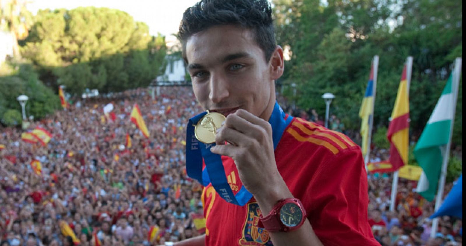 Navas, en su homenaje tras ganar el Mundial.