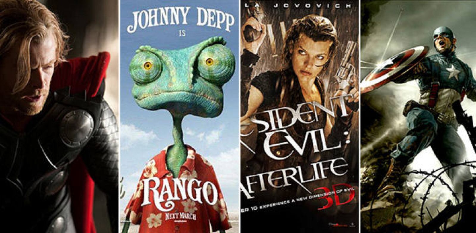  Imágenes de 'Thor', 'Rango', 'Resident evil 4' y 'Capitán América'