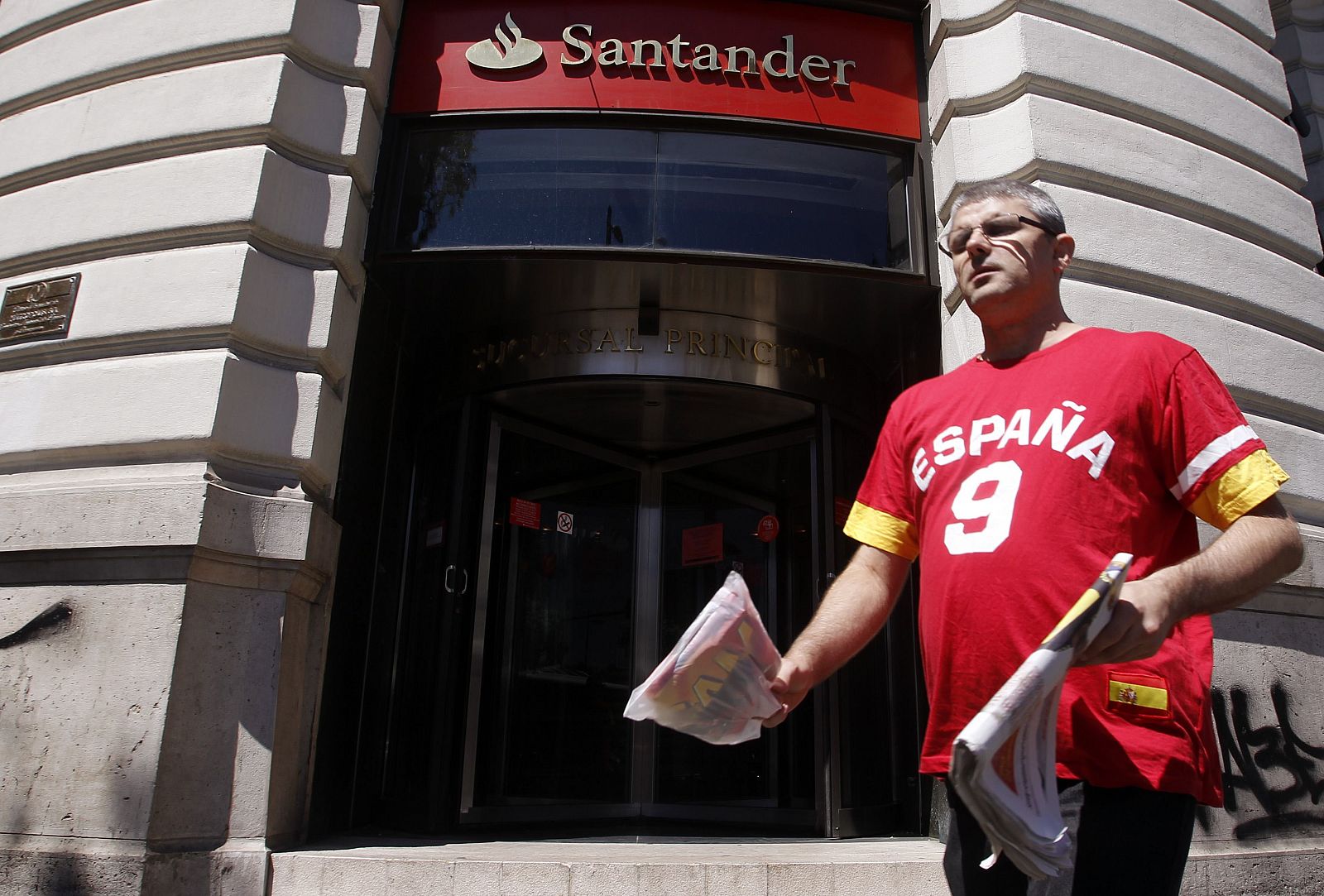 Imagen de la sede del Banco Santander en Madrid