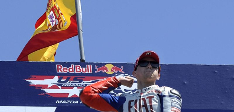 Jorge Lorenzo, el ganador del GP de Estados Unidos, en el circuito de Laguna Seca.