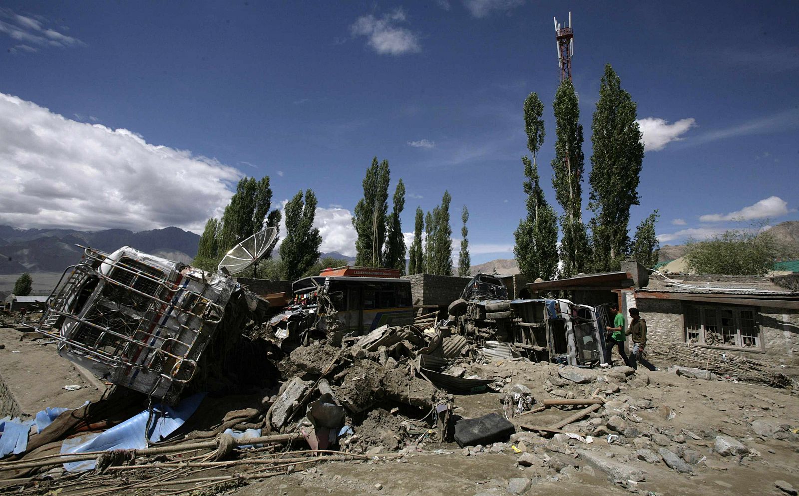 Imagen del desastre ocurrido en Leh (India) por las últimas inundaciones