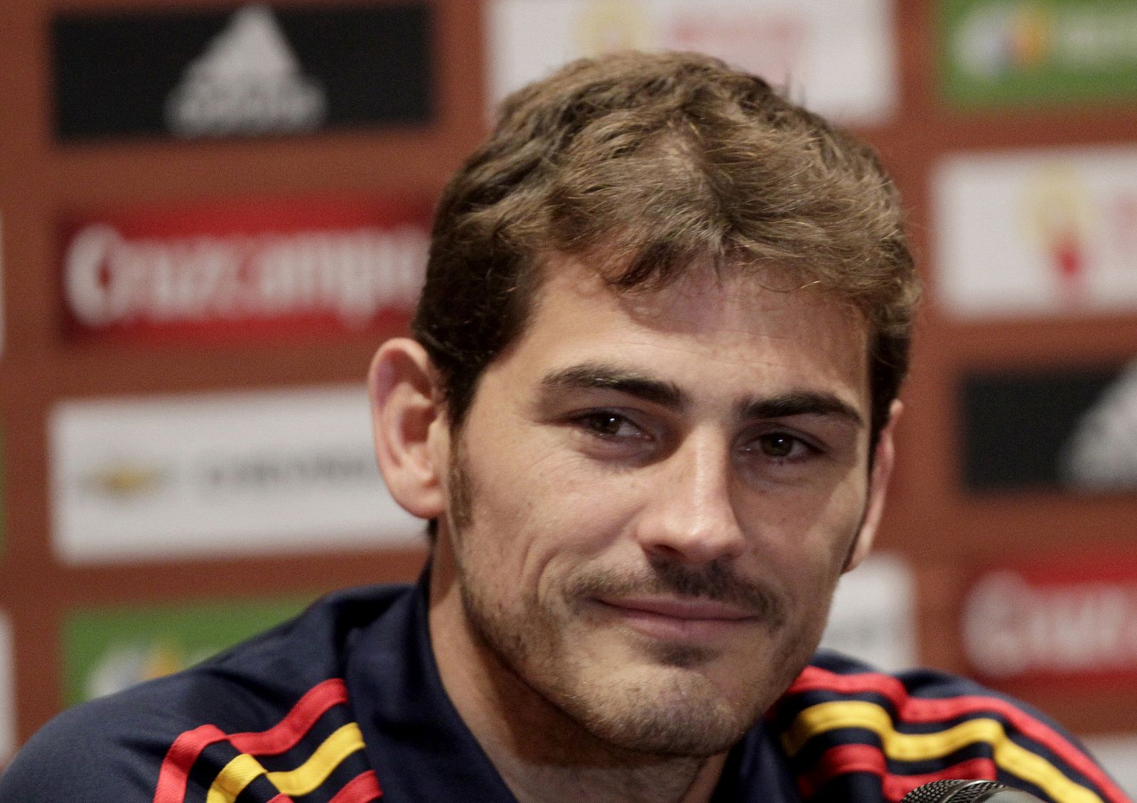 Casillas, en la rueda de prensa en México.