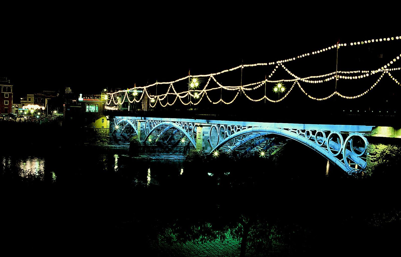 Imagen de la ciudad hispalense de noche.