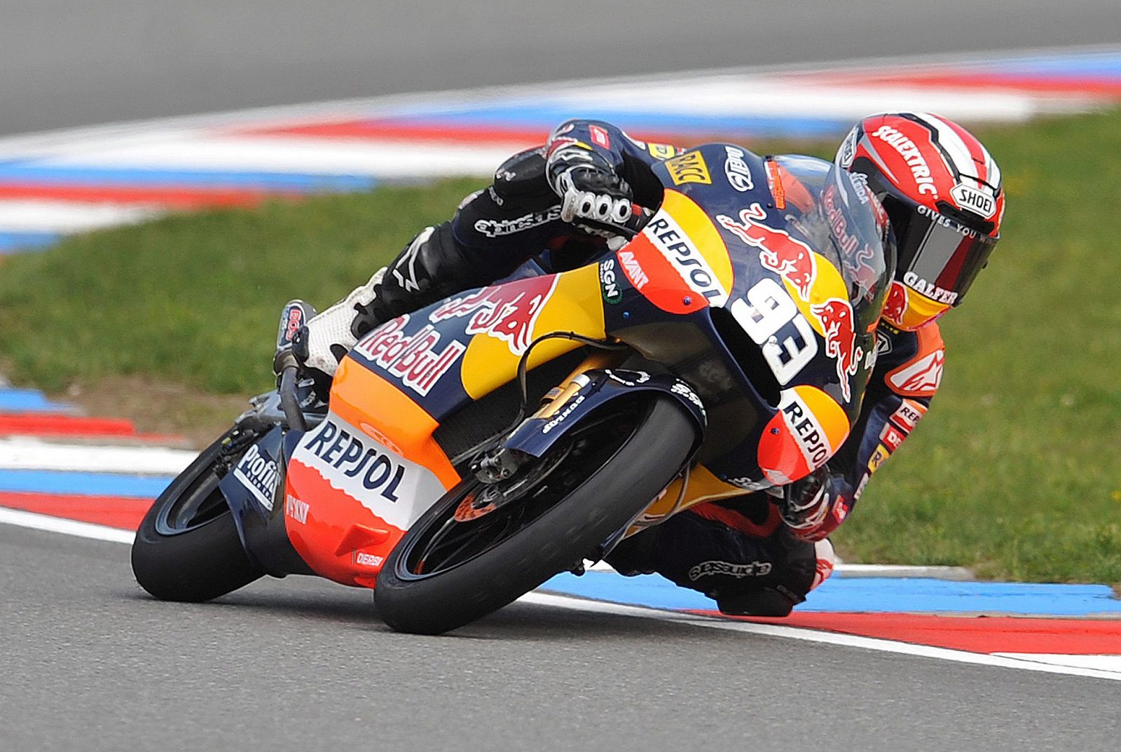 Marc Marquez durante la primera sesión de entrenamientos libres del Gran Premio de la República Checa.