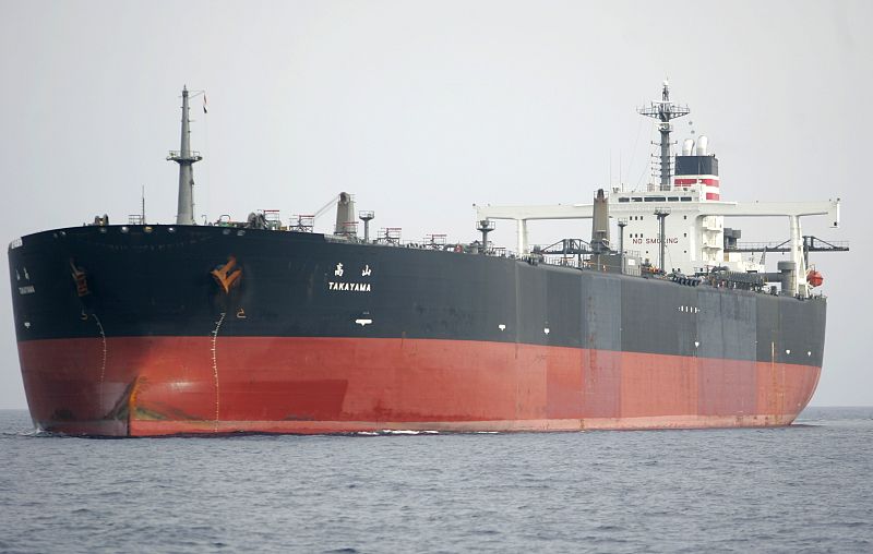 Japanese oil tanker Takayama sails outside Yemen's southern port of Aden