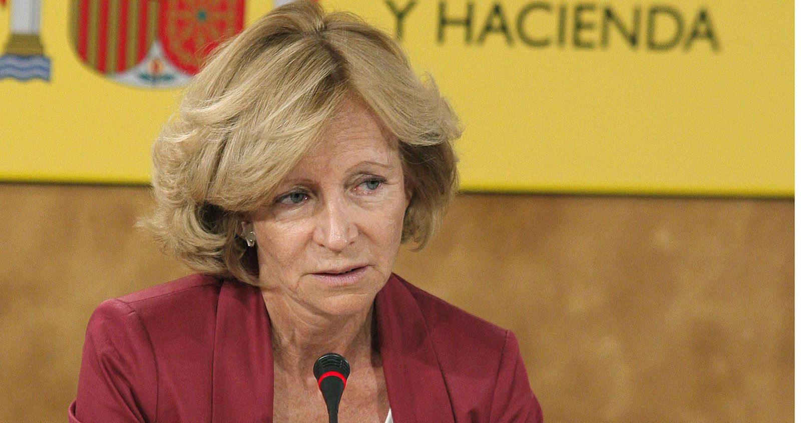 La vicepresidenta segunda, Elena Salgado, en rueda de prensa