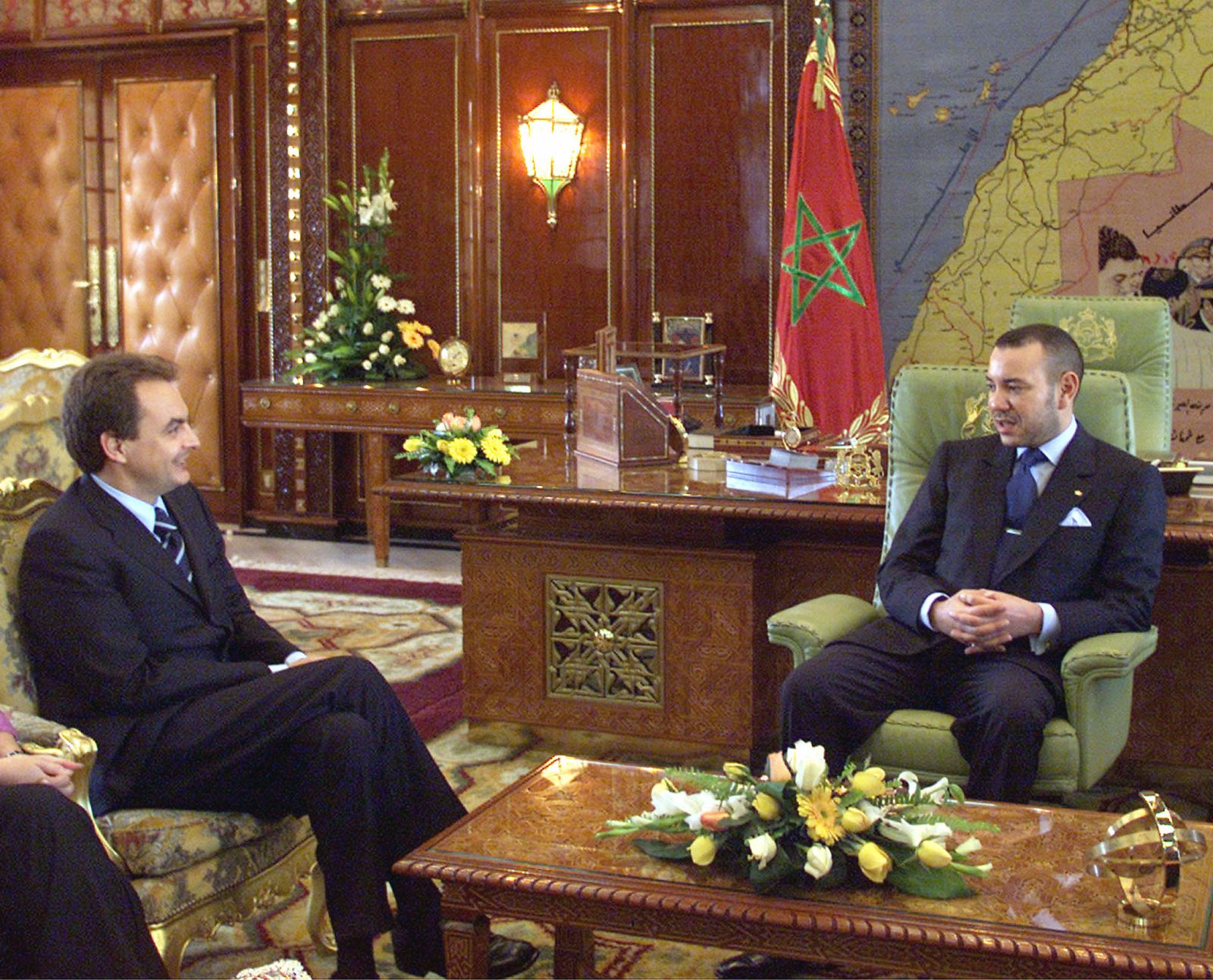 Rodríguez Zapatero y Mohammed VI, en su encuentro de 2001.