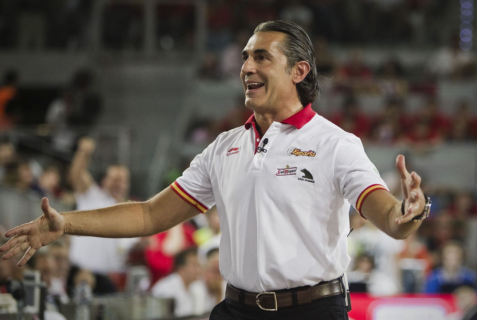 El seleccionador español, Sergio Scariolo, durante el partido.