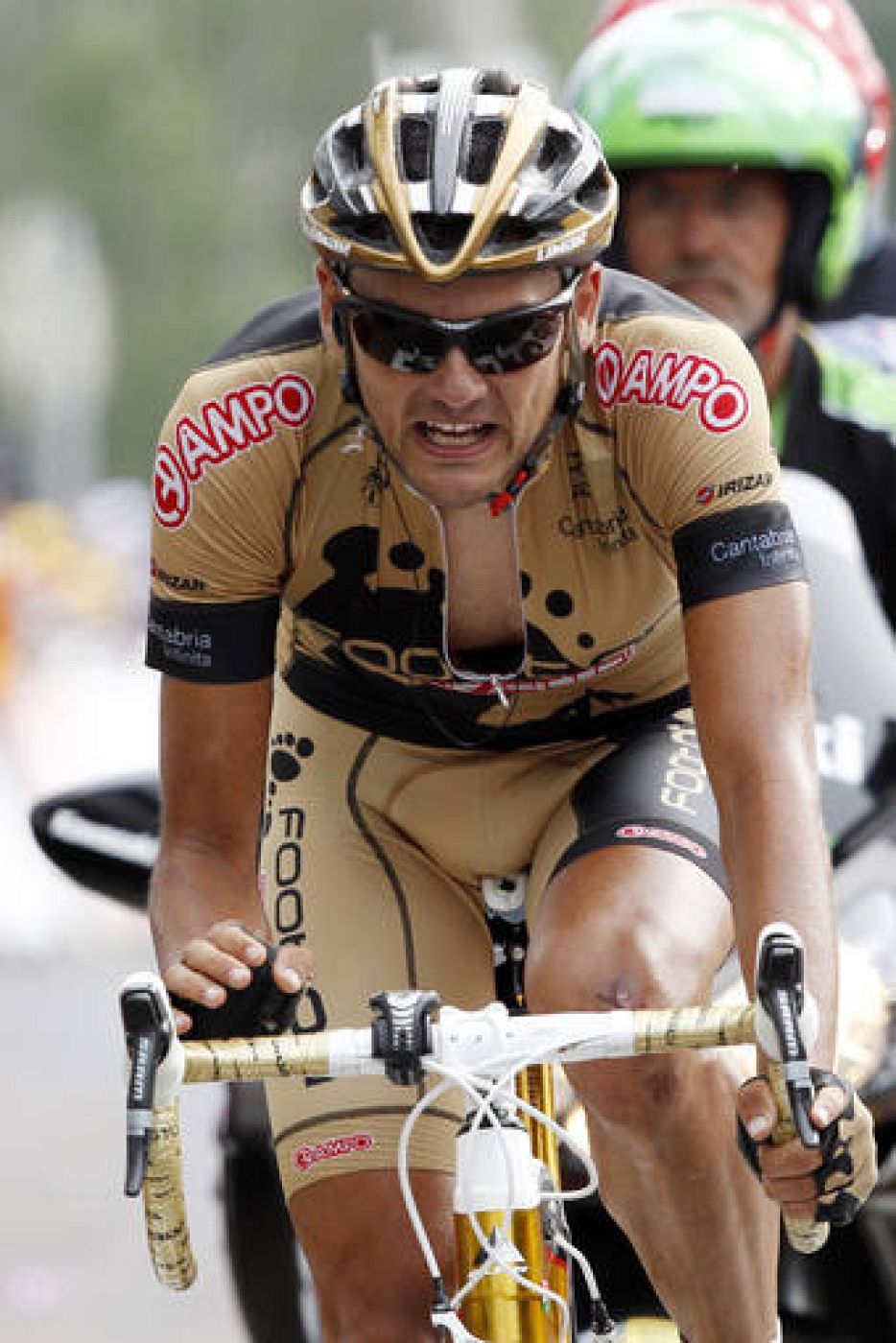 Footon team rider Rafael Valls Ferri of Spain cycles to take second place in the seventh stage of the Tour de France cycling race between Tournus and Station des Rousses
