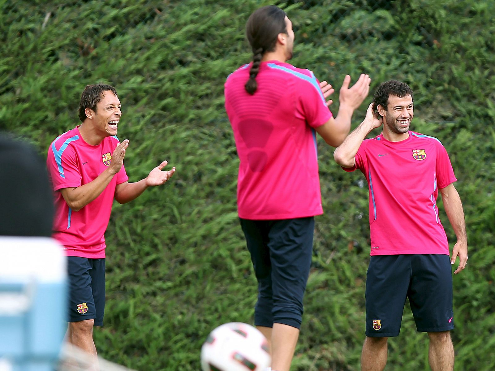 Adriano, en un entrenamiento del Barça