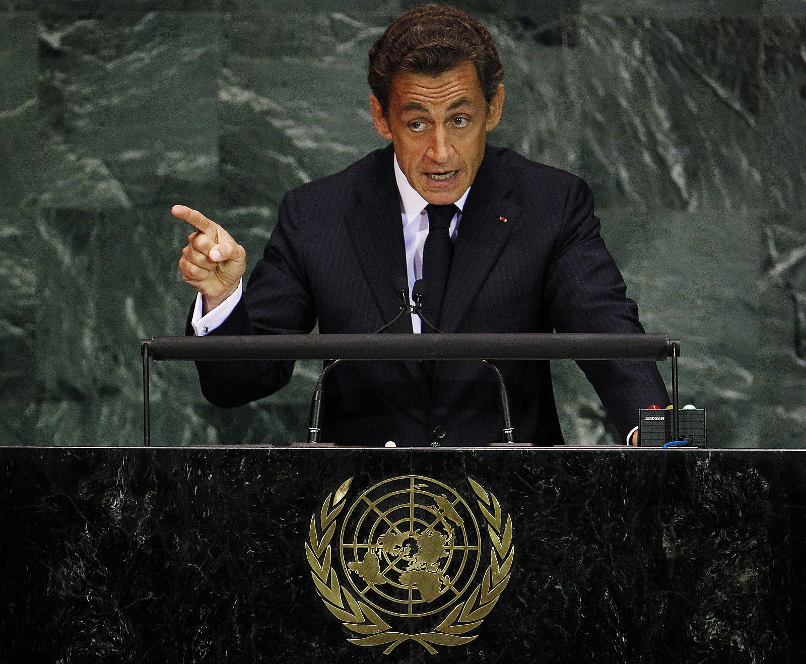 Sarkozy durante su intervención en la sede de la ONU en Nueva York