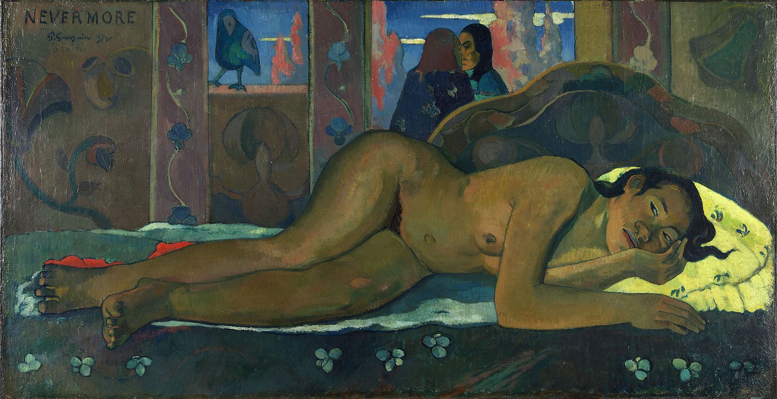 Paul Gauguin, "Nunca más ¡Oh Tahití!" (1897). Galería Courtauld, Londres. Óleo sobre lienzo. 600 x 1160 mm