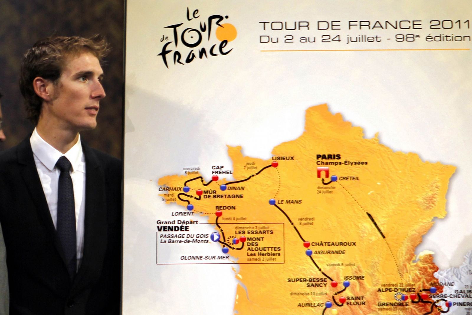 Andy Schleck durante la presentación de la edición del Tour de Francia 2011.