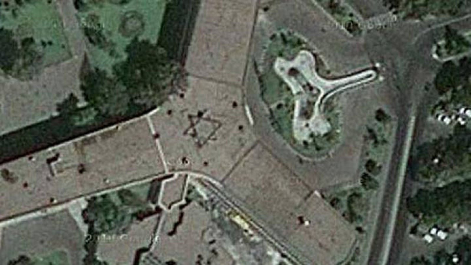 Imagen de Google Earth donde se aprecia la estrella de David.