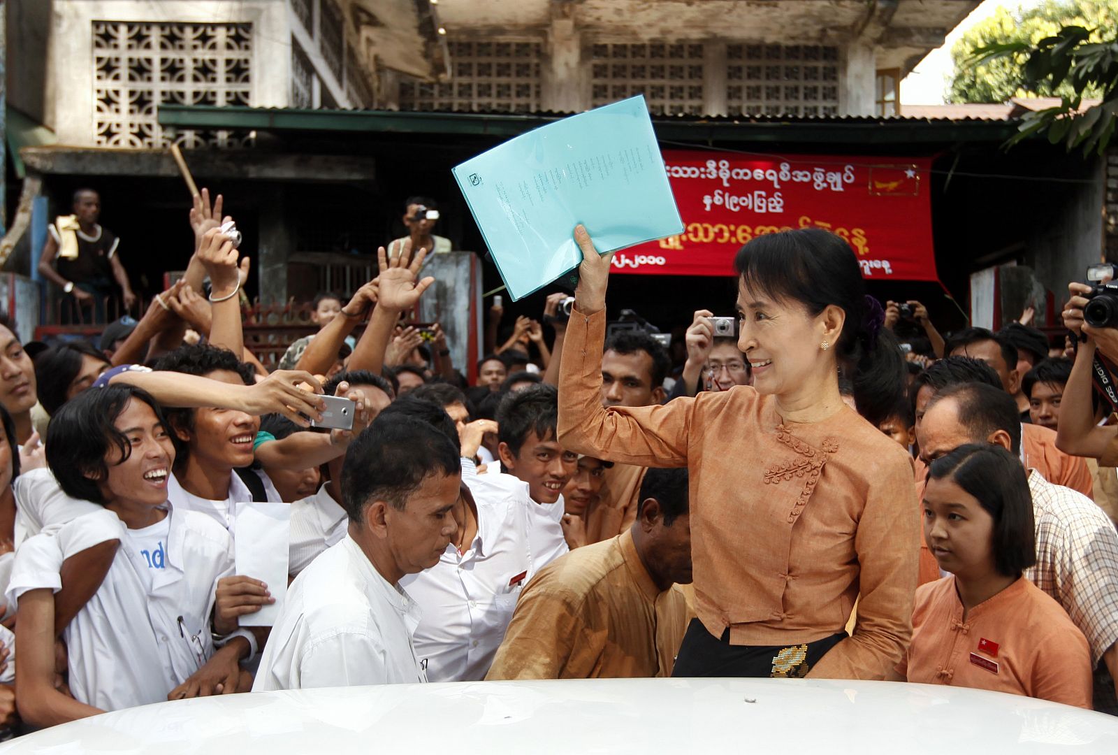 Aung San Suu Kyi en una de sus últimas apariciones